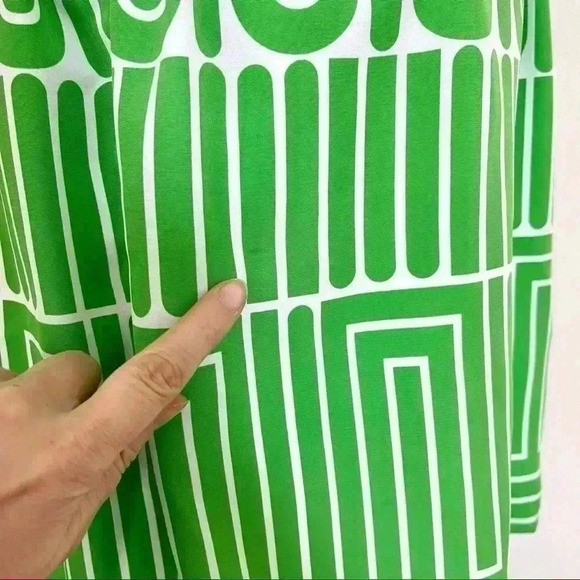 Trina Turk Green Garden Maze Dress Womens Size 8 Sleeveless - Picture 8 of 14